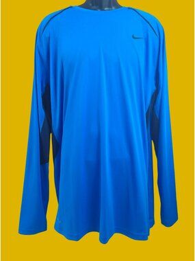 Nike Dri-Fit Mens Long Sleeve Blue Athletic Shirt XL NWT New